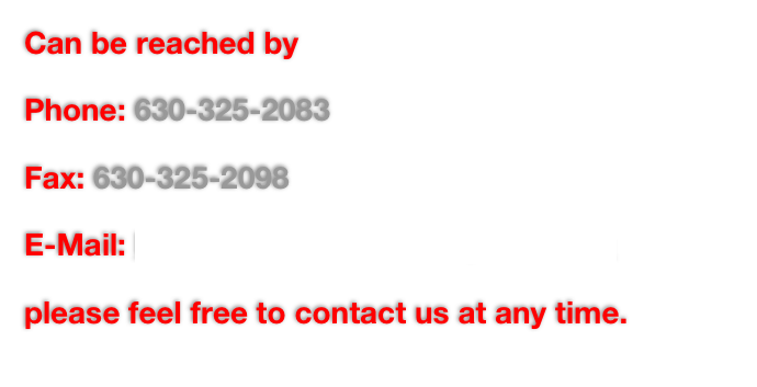 Can be reached by

Phone: 630-325-2083

Fax: 630-325-2098

E-Mail: branmuffinindustries@gmail.com

please feel free to contact us at any time.